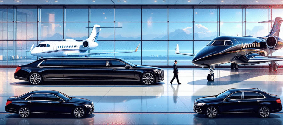 Different types of airport transfer services available.